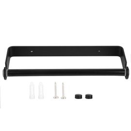 Wall Mounted Kitchen Plastic Wrap Film Paper Towel Rack Paper Roll Dispenser HolderBlack