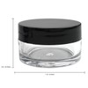Beauticom 36 Pieces 20G/20ML Round Clear Jars with BLACK Lids