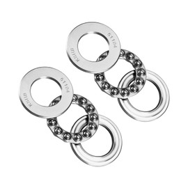 QUARKZMAN Pack of 2 Disposable Axial Ball Bearings 20 mm x 35 mm x 10 mm Chrome-Plated Steel Single Row Roller for Lifts and Mould Making