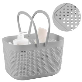 MFEXNWSRZ Convenient Plastic Organizer with Handles - Bathroom and Kitchen Storage (grey)