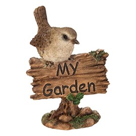Vivid Arts - My Garden Sign Wren Realistic Garden Decoration, MG-WREN-F, H: 16cm, Multicolored