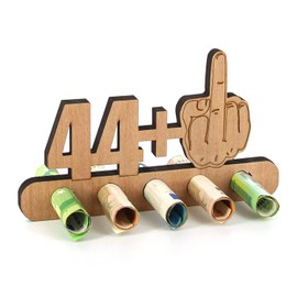 Giftota - Original Funny 45th Birthday Money Gift, Wood - 44 + 1 - Gift for 45th Birthday - Birthday Anniversary - Wooden Gifts - Gifts for Friends, Family