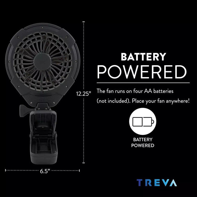 Treva 5" Clip Fan Battery Powered (2Pk)