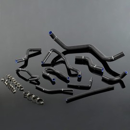 G-PLUS Silicone Radiator Coolant Hose Pipe Kit Clamps Compatible With Civic 1.6l Sohc D15 D16 EG EK 1992-2000,Black