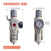 RIH Pneumatics 1/2"NPT Air Filter Pressure Regulator Combo Piggyback, 5