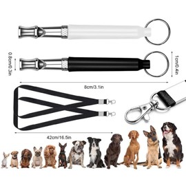 Ceeyoll Pack of 2 Dog Whistles, Ultrasonic Dog Whistle, Comes with Nylon Lanyard, Anti Barking Dog Whistle, Suitable for Dog Training, Anti-Barking Dog Whistle, Ultrasonic Whistle