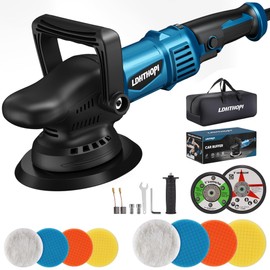 LDHTHOPI Dual Action Polisher, 980W 5/6 Inch, 9MM Random Orbital Buffer Polisher for Car Detailing, 2800-5800RMP, 6 Variable Speed Buffer Polisher with 8 Detachable Pads