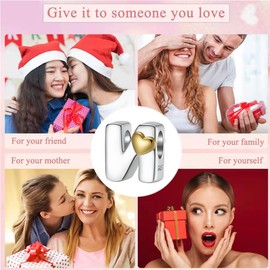 LONGLUCK Complete A~Z Alphabet Charm Letter Beads Solid 925 Sterling Silver Fits European Bracelets Necklace Women Jewellery Gift Options, Sterling Silver, Cubic Zirconia