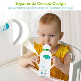 4 Pack Silicone Sleeves for Dr. Brown's Natural Glass Baby Bottle, Anti Breakage Durable Baby Bottle Holder with Easy Grip Handles, Narrow Sleeve with a Cutout, Dishwasher/Freezer/Microwave Safe, 8 oz