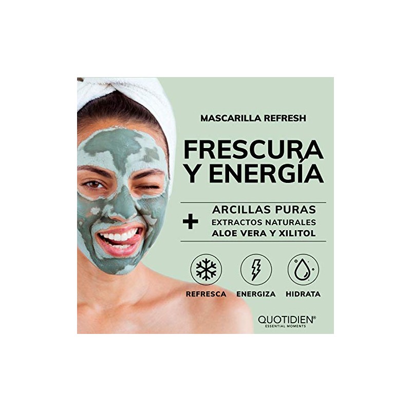 Mascarilla Facial Refrescante e Hidratante- Arcillas Puras (Kaolíin y Bentonita)