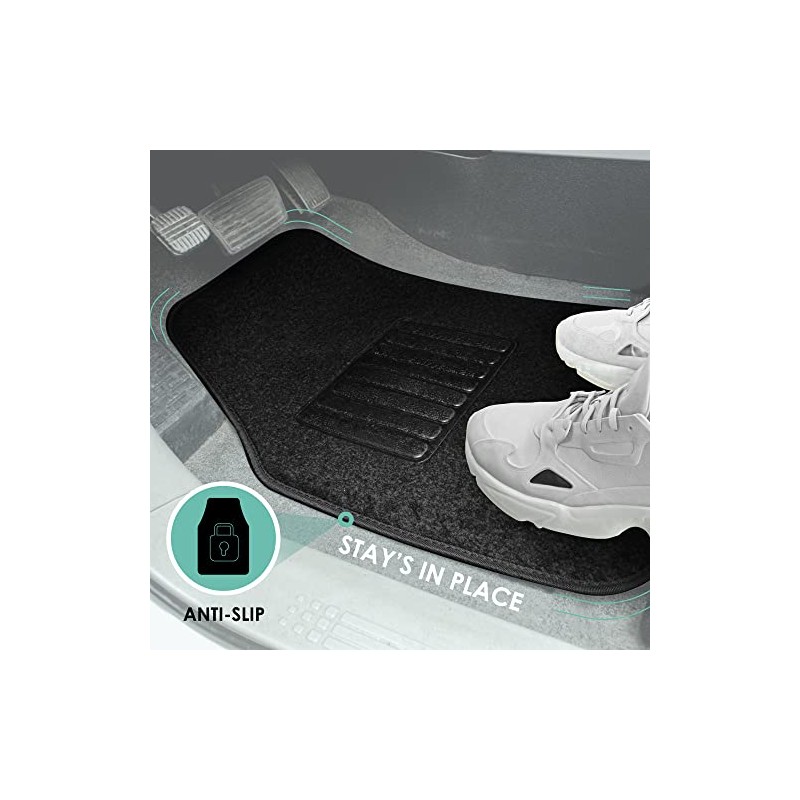 FH Group Tapete de Piso con Almohadilla para talón, Negro