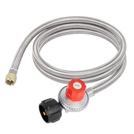 GASPRO 0-20 PSI Adjustable Propane Regulator with Braided Hose, High Pressure LP Gas Regulator for Gas Grill, Turkey Fryer, Burner, Forge, Smoker, 8-Foot