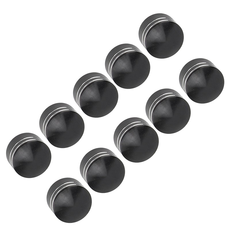 10PCS Motorcycle Head Bolt Cover CNC Aluminum Black Round Grooved