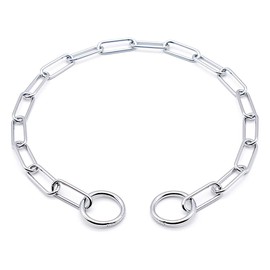 Herm Sprenger - Chrome Plated Steel Fur Saver Dog Collar - Long Link - Professional Training Collar for Small Petite Dogs - Puppy Collar - Correction Slip Chain - Made in Germany (18 inches (45 cm))