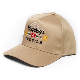 Vintage Trucker Hat Collection | Cowboy Cowgirl Country Western Retro | Premium Embroidered Snapback Hat for Men & Women (US, Alpha, One Size, Cowboys & Tequila (Khaki))
