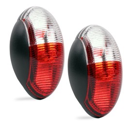 Outline Light LED 12 V Side Marker Light Set of 2 Red/White 60 x 34 mm 12-30 Volt for Motorhomes, Caravans and Trailers