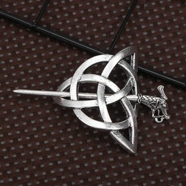 Lurrose Celtic Metal Hair Clips with Sticks Vintage Antique Silver Hair Clips 1 Set