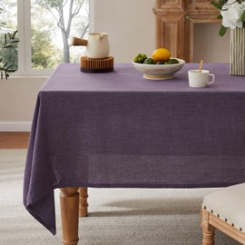 YZJZEDS - Mantel de lino para mesa rectangular, 60 x 120 pulgadas, morado, estilo granja, mantel de arpillera resistente al agua para mesa de comedor, cocina de granja