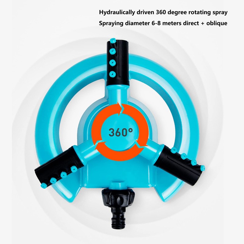 EVTSCAN 360 Degree Automatic Rotating Garden Water Sprinkler, Large Coverage