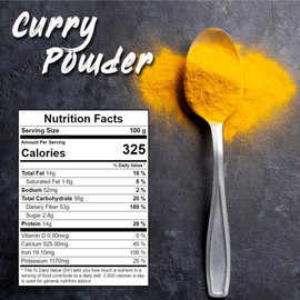 SPICES VILLAGE Yellow Indian Curry Powder [8oz] - Spicy Curry Blend Seasoning for Cooking, Natural Medium Madras Curry Mix, Kosher, Gluten Free, Non GMO, Salt Free, Resealable Bulk Bag [Pack may Vary]