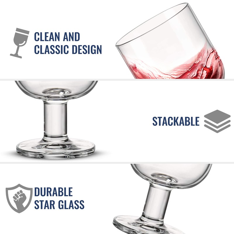 Bormioli Rocco Hosteria Set Of 6 Stackable Wine Glasses, 9.5
