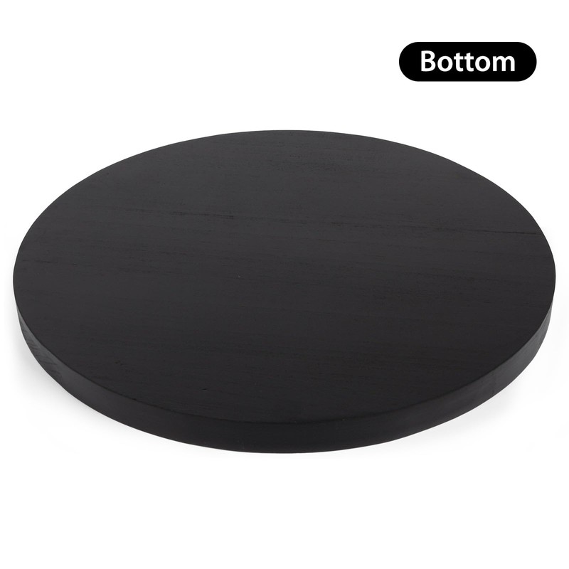 Round Ottoman Tray for Coffee Table Living Room Wood Serving