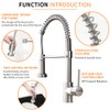 OWOFAN Kitchen Faucets, Commercial Brushed Nickel Stainless Steel Pull Down
