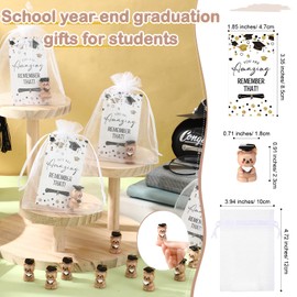 MiniInflat 25 Sets Class of 2025 Graduation Gifts Bulk Resin Ornaments Inspirational Card and Bags End of Year School Gifts for Students(Bear)