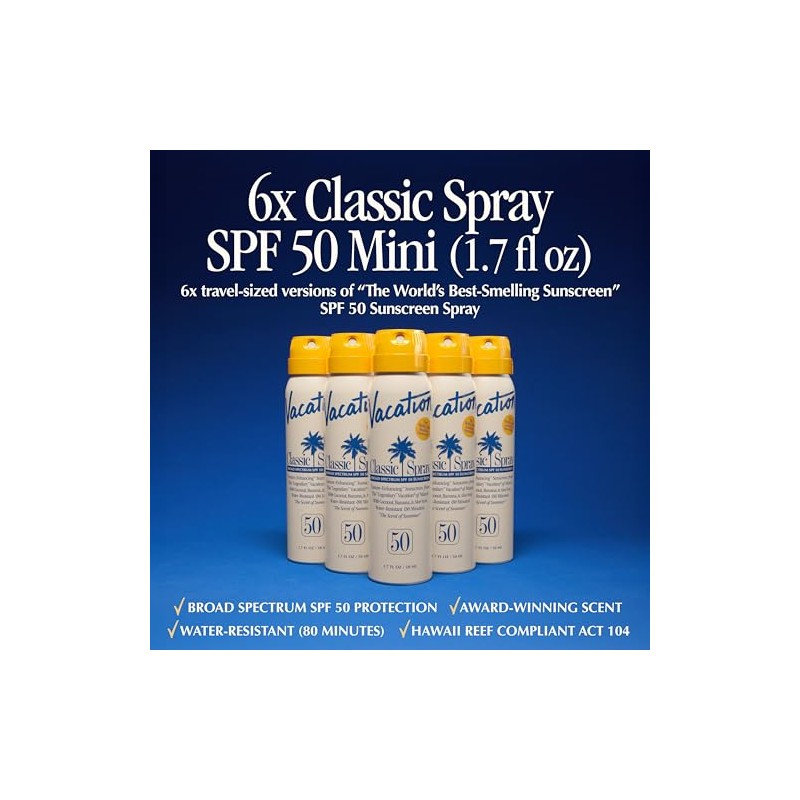 Vacation Mini Classic - Protector solar en aerosol SPF 50,