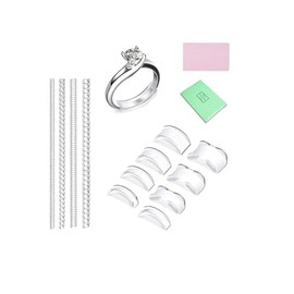 LUYING Ring Size Adjustment, Set of 12, Ring Adjuster, Easy to Put On and Take Off, Rotation, Prevention, Protection and Inconspicuous Design, Unisex, For Loose Ring, Size Adjustment (White)