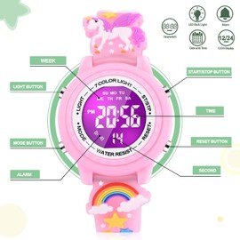 VAPCUFF Gifts for Girls Age 3 4 5 6 7 8, Toddler Watch Popular Toy for 3 4 5 6 7 Year Old Girl Fun Gift for 3 4 5 6 7 8 9 10 Year Old Girl- Pink