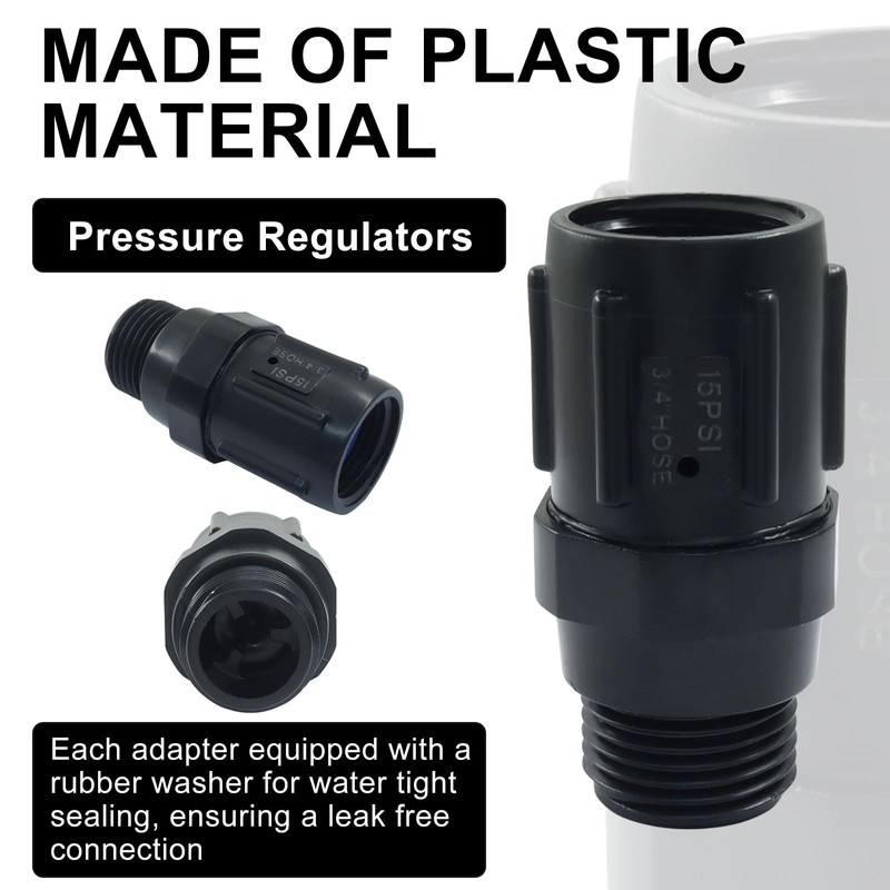 Biaungdo 5 Pack 15 PSI Drip Irrigation Pressure Regulator Kit,