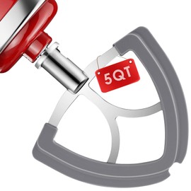 Stainless Steel Flex Edge Beater for KitchenAid 4.5-5QT Tilt-Head Mixer, Flat Beater Paddle Attachment with Silicone Scraper for Effortless Mixing, Food-Grade 304 Stainless Steel, Dishwasher Safe