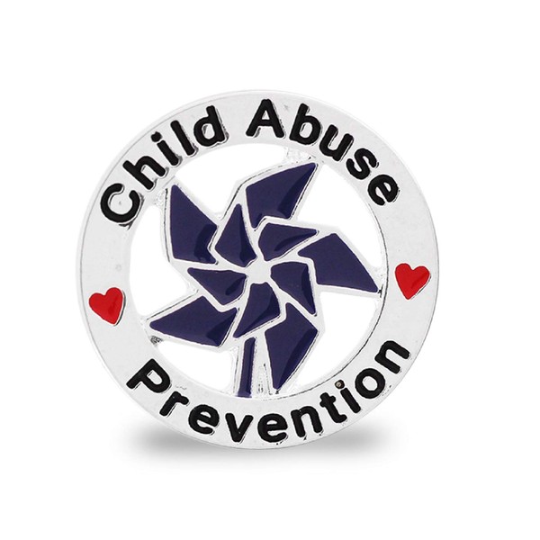 Recaudación de fondos por una causa | Pines de concienciación sobre la prevención del abuso de niños – Pinwheel solapa para prevenir el abuso infantil/descuido recaudación de fondos, concienciación y entrega de regalos Azul