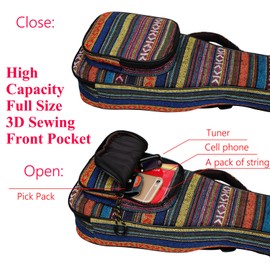 MUSIC FIRST 26" Tenor Country Style Ukulele Bag Gig Bag Ukulele Case Ukulele Cover Version 3.0