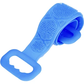 Ymiko Silicona Bañarse Zacate Cepillo Corporal de Baño de Silicona con Diseño de Doble Cara Limpiador de Espalda Fuerte para Hombres, Mujeres y Niños Accesorio de Ducha de Alta Resistencia (BLUE)
