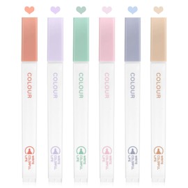 FINPAC Bible Highlighters - 6 Pcs Aesthetic Cute Pastel Highlighters Set, Chisel Tip No Bleed Assorted Colors Markers Pen for Bible Study Journal Planners Drawing Notebook