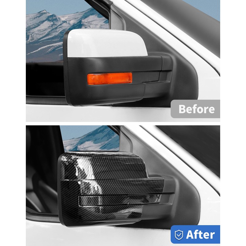 Full Mirror Covers Caps Compatible with 2009-2014 Ford F150 Raptor