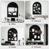Sawnfay Arched Felt Bulletin Board (Black), 35"x24" Large Wall Decor