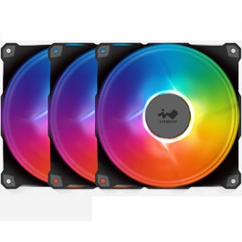 InWin Jupiter AJ140 Addressable RGB Triple Fan Kit 140mm High Performance Cooling Computer Case Fan Cooling with Control (AJ140-3PK) (Renewed)