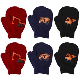 Cooraby 6 Pairs Toddler Magic Stretch Mittens Winter Unisex Baby Knitted Gloves Mittens (Mixed Color I, 1-3 Years)