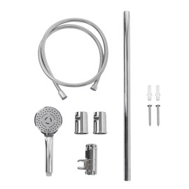 Shower Rail Set Handheld Shower Head Adjustable Slide Bar with 150cm/59.06in Shower Hose G1/2 for Bathroom