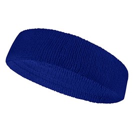COUVER Premium Quality Stretchable Sports/Athletic Blue Terry Head Sweatband(1 Piece)
