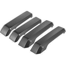 X AUTOHAUX 4pcs Inner Door Grab Handle Cover Trim for Ford F150 2015-2021 Carbon Fiber Style Car Interior Accessories Decoration Kit