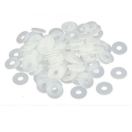 Sourcingmap M4 x 10mm x 1mm Nylon Flat Insulating Washers Gaskets Spacers Fastener for Faucet Pipe Water Hose White 100PCS