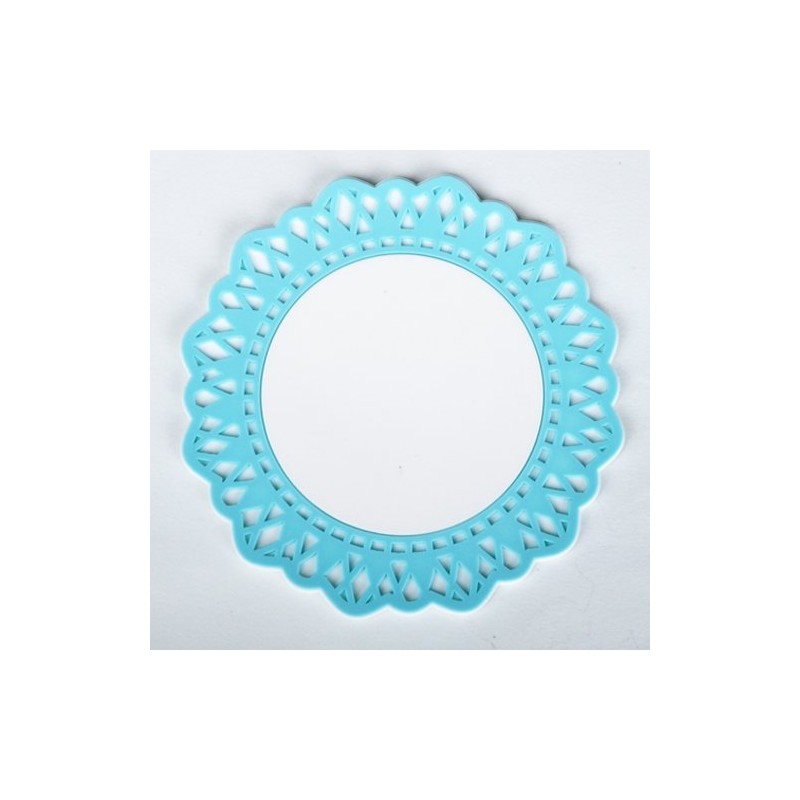 Good-L Antique Lace Style Vinyl Coasters White x Blue Diameter