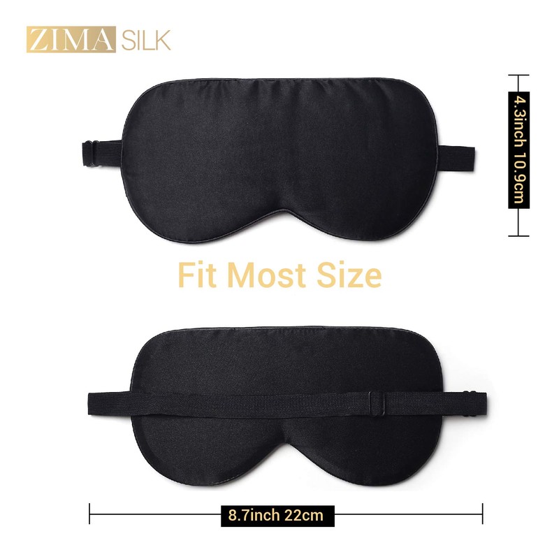 Zimasilk Adjustable 100% Silk Sleep Mask, Good for Sleep