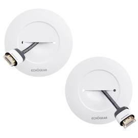 ECHOGEAR ECHOGEAR TV Cord Hider for Wall Mounted TV - Cable Management Kit Hides TV Wires - Includes 2 Pass Throughs, Locking Brackets, and Hole Saw Drill Attachment (White)