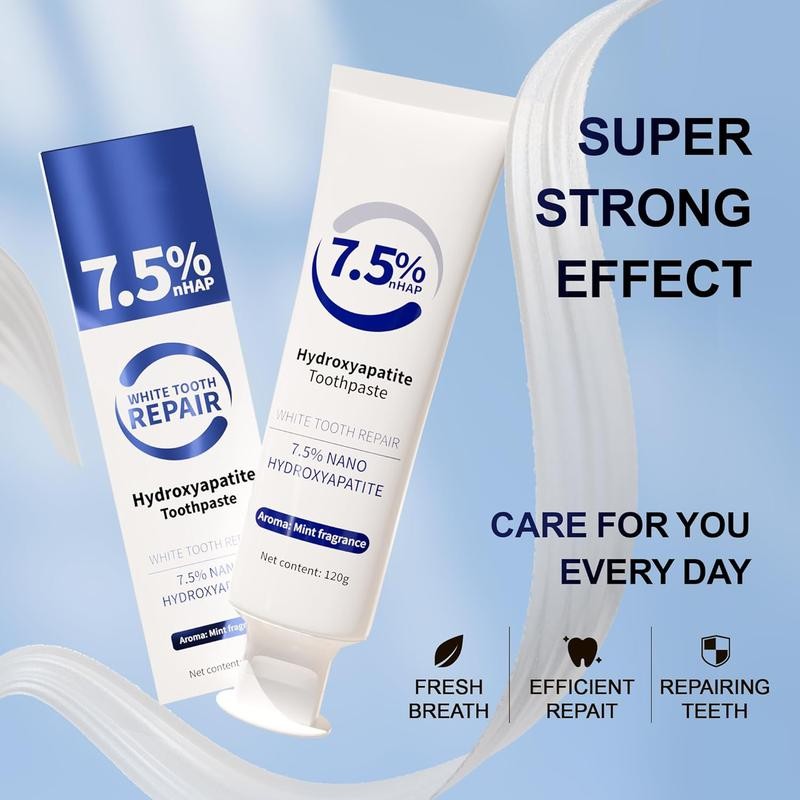 7.5% Hydroxyapatite Toothpaste, Hidroxiapatita Toothpaste for Advanced Enamel Protection,Gentle Mint,Fresh