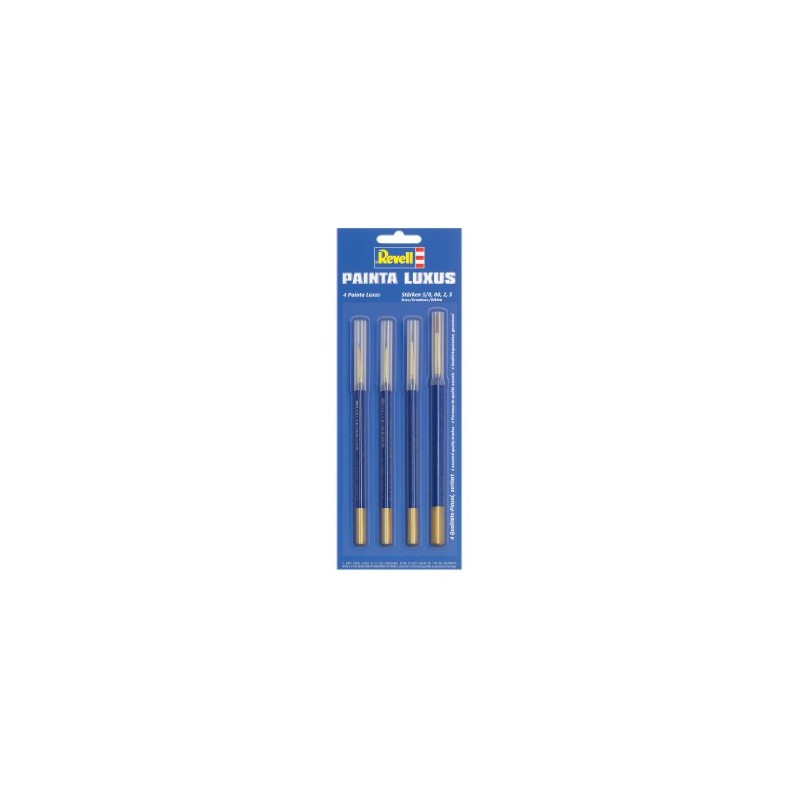 Revell 39629 Brush Set 4 Pieces Model Making Gold Blue